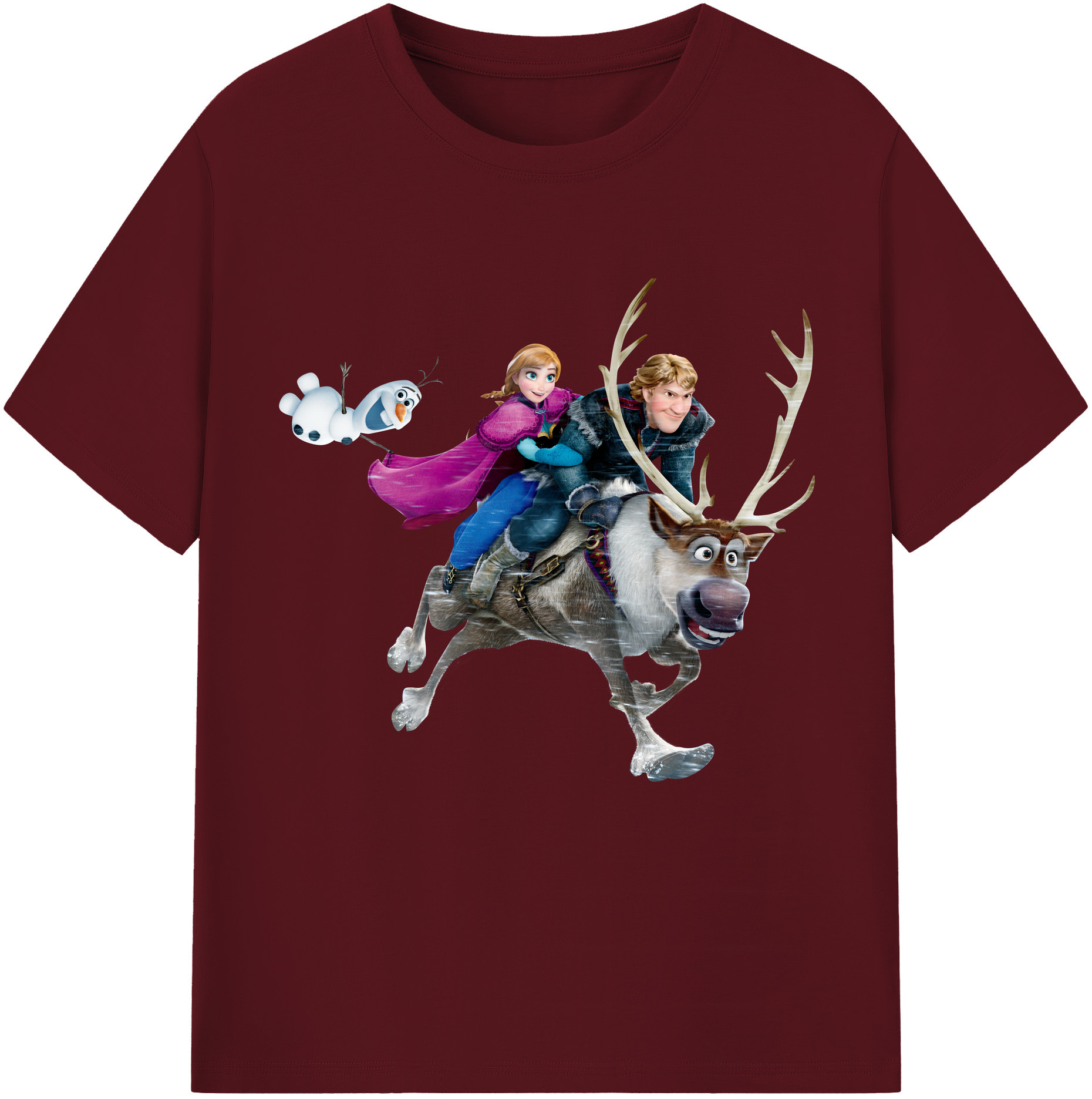 （画像用） アナと雪の女王 アンナ エルサ Frozen Anna Elsa 綿100％半袖Tシャツ（フロントプリント）